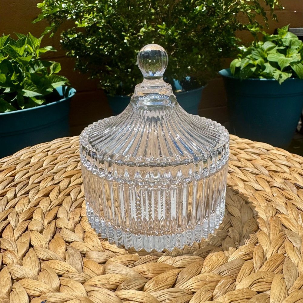 Mikasa Diamond Fired Crystal Trinket Candy Dish with Lid